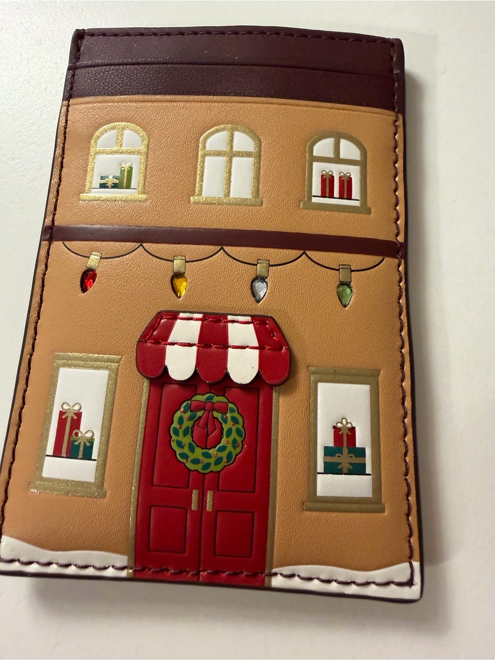Kate Spade Novelty gingerbread house holiday cardholder NWT